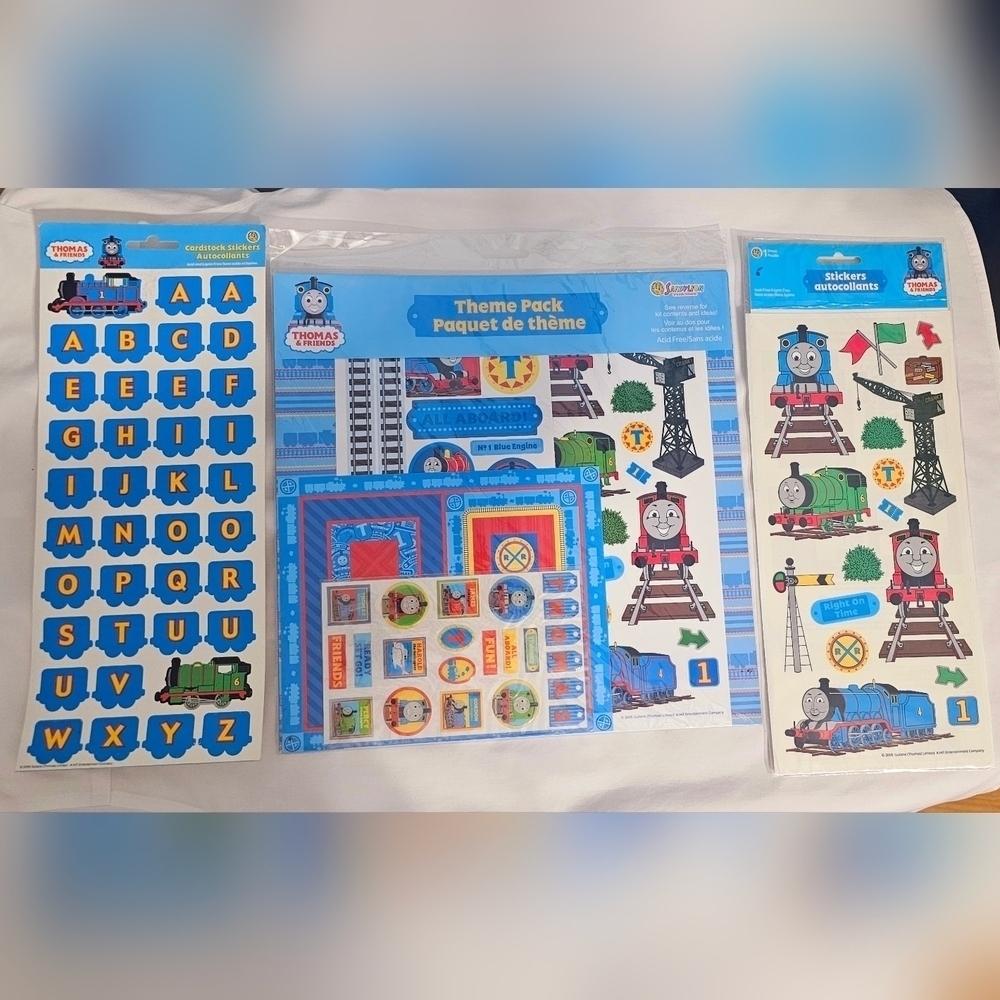 Lot of Thomas & Friends Train Theme Pack and two Sheets of Stickers Autocollants